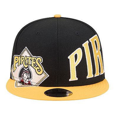 Men's New Era Black/Gold Pittsburgh Pirates Stretched Two-Tone 9FIFTY Adjustable Hat