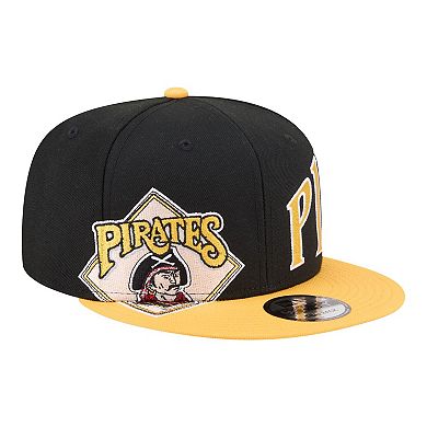 Men's New Era Black/Gold Pittsburgh Pirates Stretched Two-Tone 9FIFTY Adjustable Hat