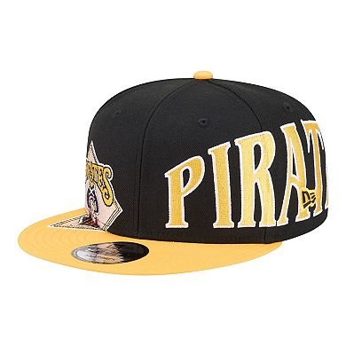 Men's New Era Black/Gold Pittsburgh Pirates Stretched Two-Tone 9FIFTY Adjustable Hat