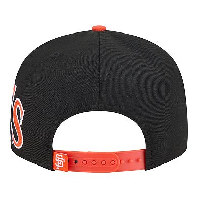 Men's New Era Black/Orange San Francisco Giants Stretched Two-Tone 9FIFTY Adjustable Hat