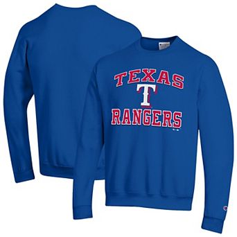 Men's Champion Royal Texas Rangers Heart & Soul Powerblend Sweatshirt