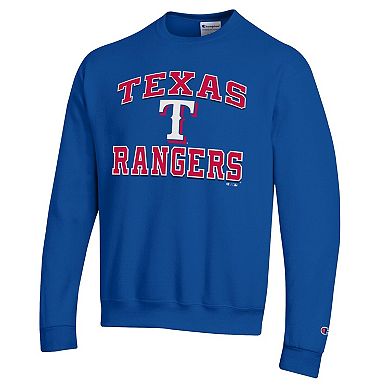 Men's Champion Royal Texas Rangers Heart & Soul Powerblend Sweatshirt