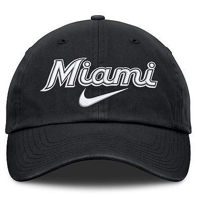 Men's Nike Black Miami Marlins Primetime Club Adjustable Hat