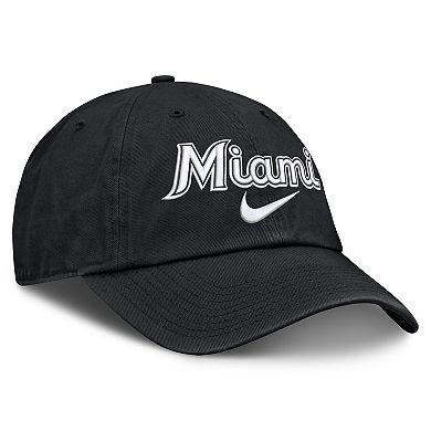 Men's Nike Black Miami Marlins Primetime Club Adjustable Hat
