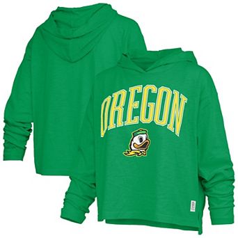 Women's Pressbox Kelly Green Oregon Ducks Nelson Arch Over Logo Long Sleeve Hooded T-Shirt