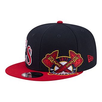 Men's New Era Navy/Red Atlanta Braves Stretched Two-Tone 9FIFTY Adjustable Hat