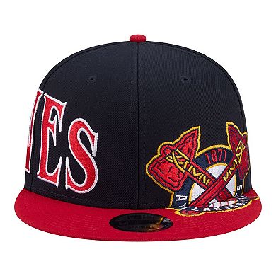 Men's New Era Navy/Red Atlanta Braves Stretched Two-Tone 9FIFTY Adjustable Hat