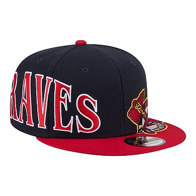 Men's New Era Navy/Red Atlanta Braves Stretched Two-Tone 9FIFTY Adjustable Hat