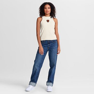 Women's Fanatics Cream Chicago Bears Star Play Tri-Blend Ribbed Tank Top