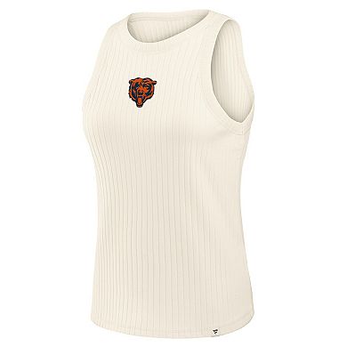 Women's Fanatics Cream Chicago Bears Star Play Tri-Blend Ribbed Tank Top
