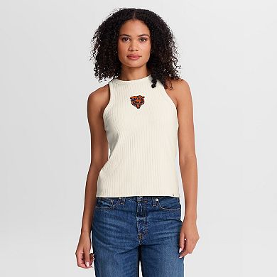 Women's Fanatics Cream Chicago Bears Star Play Tri-Blend Ribbed Tank Top