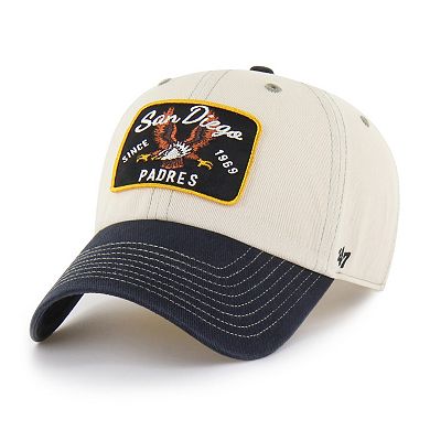 Men's '47 Natural/Black San Diego Padres Keepsake Collection Clean Up Adjustable Hat