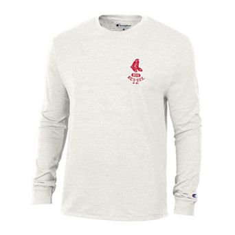Men's Champion White Boston Red Sox Cooperstown Winning Tradition Tri-Blend Long Sleeve T-Shirt