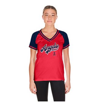 Women's New Era Red Los Angeles Angels Gameday V-Neck T-Shirt