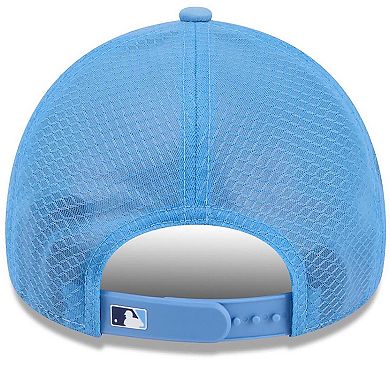 Men's New Era Light Blue Tampa Bay Rays 2026 Batting Practice Apex 9FORTY Adjustable Trucker Hat