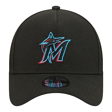 Youth New Era Black Miami Marlins 9FORTY A-Frame Adjustable Hat