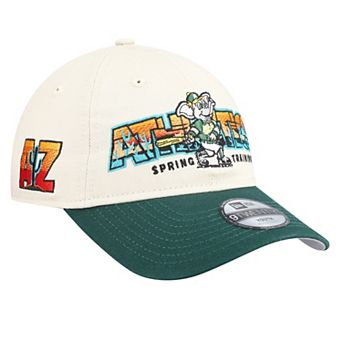 Youth New Era Stone/Green Athletics 2026 Spring Training Fan Pack Batter 9TWENTY Adjustable Hat