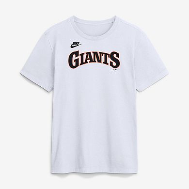 Men's Nike White San Francisco Giants Cooperstown Collection Wordmark T-Shirt
