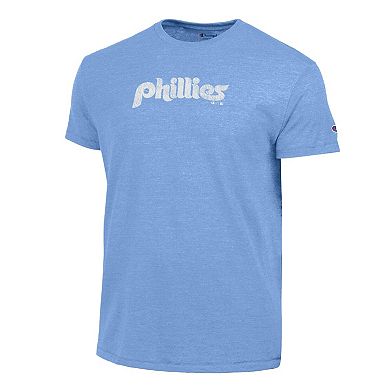 Men's Champion Light Blue Philadelphia Phillies Tri-Blend T-Shirt