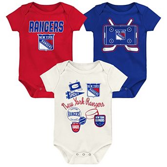 Infant & Newborn Outerstuff New York Rangers Littlest Player Three-Pack Bodysuit Set