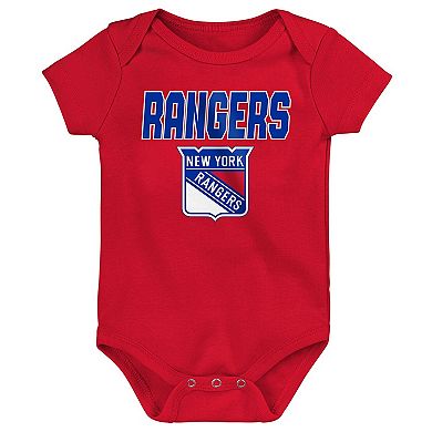 Infant & Newborn Outerstuff New York Rangers Littlest Player Three-Pack Bodysuit Set