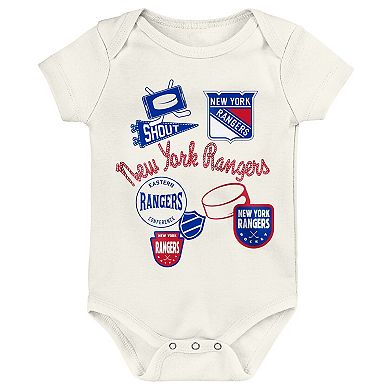 Infant & Newborn Outerstuff New York Rangers Littlest Player Three-Pack Bodysuit Set