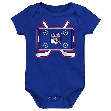 Infant & Newborn Outerstuff New York Rangers Littlest Player Three-Pack Bodysuit Set