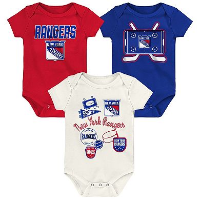 Infant & Newborn Outerstuff New York Rangers Littlest Player Three-Pack Bodysuit Set