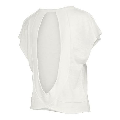 Women's Pressbox Cream Georgia Bulldogs Nelson Movement Open Back Slub T-Shirt