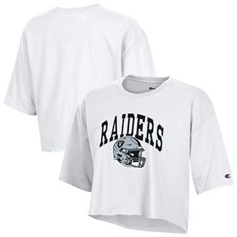 Women's Champion White Las Vegas Raiders Boyfriend Cropped T-Shirt