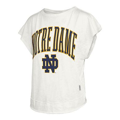 Women's Pressbox Cream Notre Dame Fighting Irish Nelson Movement Open Back Slub T-Shirt
