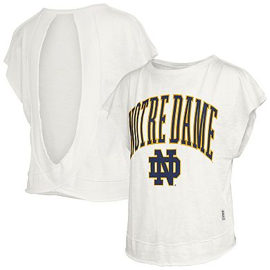 Women's Pressbox Cream Notre Dame Fighting Irish Nelson Movement Open Back Slub T-Shirt