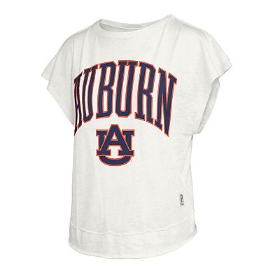 Women's Pressbox Cream Auburn Tigers Nelson Movement Open Back Slub T-Shirt