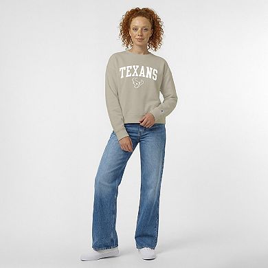 Women's Champion Light Brown Houston Texans Powerblend Cocoa Butter Fleece Sweatshirt