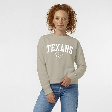 Women's Champion Light Brown Houston Texans Powerblend Cocoa Butter Fleece Sweatshirt