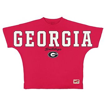 Women's Pressbox Red Georgia Bulldogs Flannigan Oversized T-Shirt