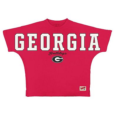 Women's Pressbox Red Georgia Bulldogs Flannigan Oversized T-Shirt