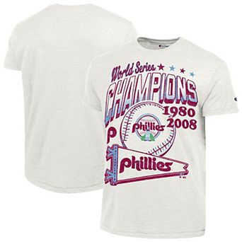 Men's Champion White Philadelphia Phillies Winning Tradition Cooperstown Tri-Blend T-Shirt