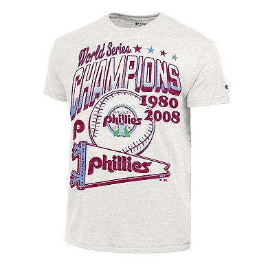Men's Champion White Philadelphia Phillies Winning Tradition Cooperstown Tri-Blend T-Shirt