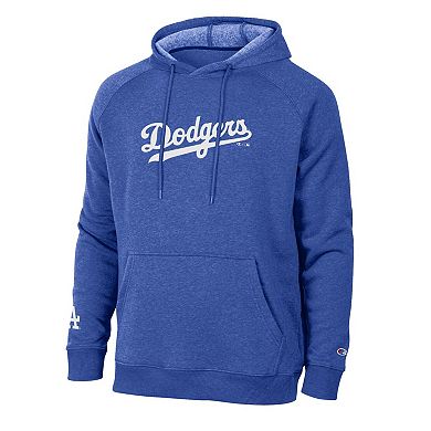 Men's Champion Royal Los Angeles Dodgers Triumph Tri-Blend Raglan Hoodie