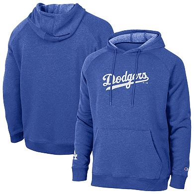 Men's Champion Royal Los Angeles Dodgers Triumph Tri-Blend Raglan Hoodie