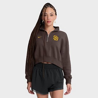Women's Nike Brown San Diego Padres Primetime Phoenix Fleece Half-Zip Sweatshirt