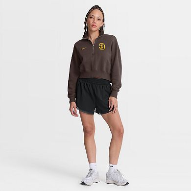 Women's Nike Brown San Diego Padres Primetime Phoenix Fleece Half-Zip Sweatshirt
