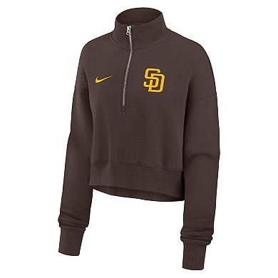 Women's Nike Brown San Diego Padres Primetime Phoenix Fleece Half-Zip Sweatshirt