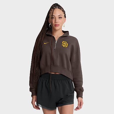 Women's Nike Brown San Diego Padres Primetime Phoenix Fleece Half-Zip Sweatshirt