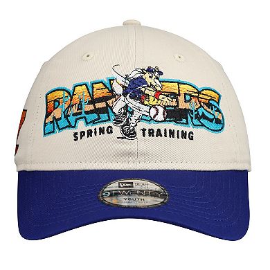 Youth New Era Stone/Royal Texas Rangers 2026 Spring Training Fan Pack Batter 9TWENTY Adjustable Hat