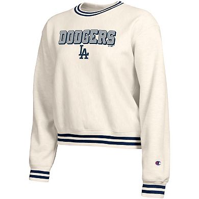 Women's Champion Cream Los Angeles Dodgers Reverse Weave Sweatshirt