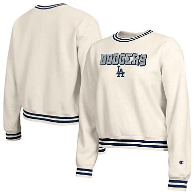 Women's Champion Cream Los Angeles Dodgers Reverse Weave Sweatshirt