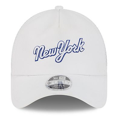 Men's New Era White New York Mets 2026 Batting Practice Apex 9FORTY Adjustable Trucker Hat