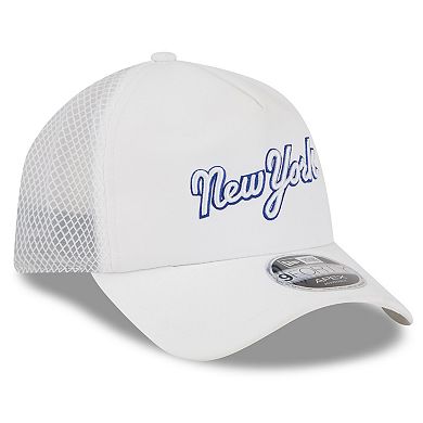 Men's New Era White New York Mets 2026 Batting Practice Apex 9FORTY Adjustable Trucker Hat
